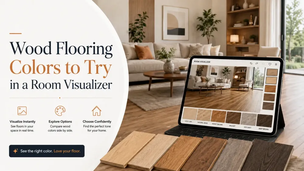 Houten vloerkleuren om uit te proberen in een kamervisualizer