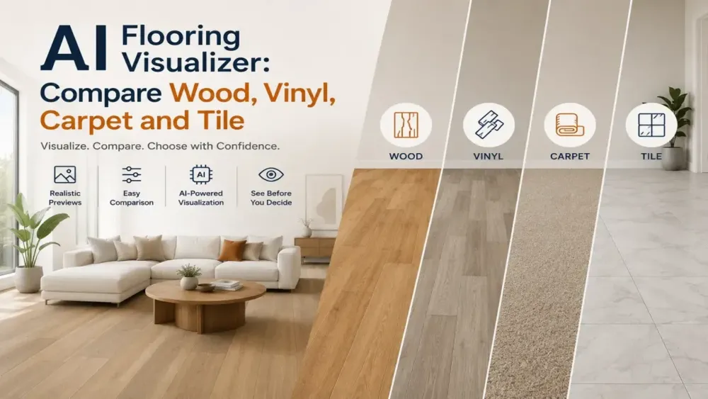 Ai Flooring Visualizer: vergelijk hout, vinyl, tapijt en tegels