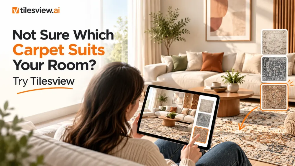 Weet u niet zeker welk tapijt bij uw kamer past? Probeer Tilesview